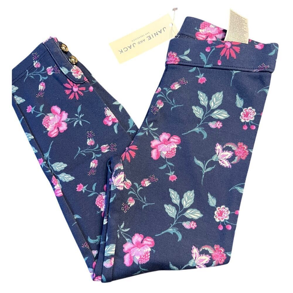 Janie and Jack Floral Legging Gold Accents Size 5 New with Tags